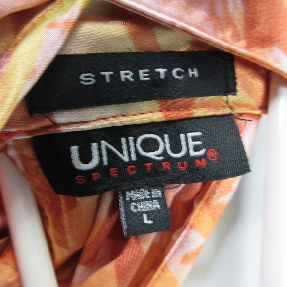 Unique Spectrum Stretch Halter Top Blouse Women L Orange Y2K Satin Bratz 100 - Picture 2 of 9